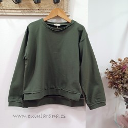 Sudadera unisex felpa verde olivo