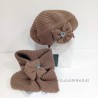 Boina con cuello de punto camel