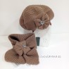 Boina con cuello de punto camel