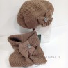 Boina con cuello de punto camel