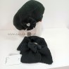 Boina con cuello de punto negro