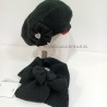 Boina con cuello de punto negro