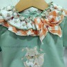 Conjunto bebe felpa verde menta cuadro vichy