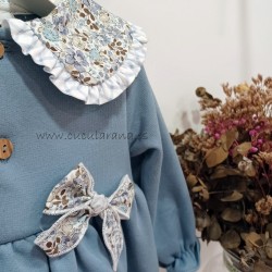 vestido felpa azul florecillas