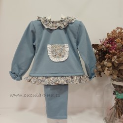 Conjunto bebe felpa azul...