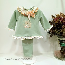 Conjunto niña chandal verde...