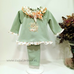 Conjunto niña chandal verde menta