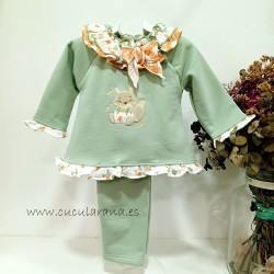Conjunto niña chandal verde menta