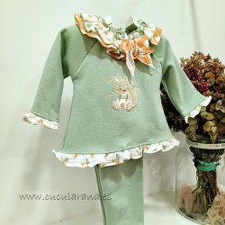Conjunto niña chandal verde menta