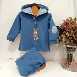 Conjunto niño felpa terracota