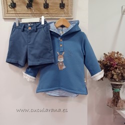 Conjunto niño bermuda terracota