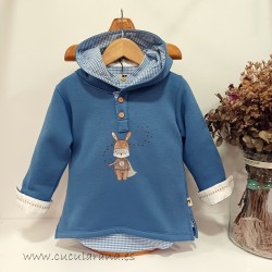 Sudadera niño azul terracota