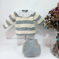 jubón bolsillos gris beige...