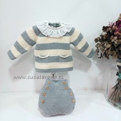 jubón bolsillos gris beige de la Martinica