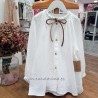 blusa bambula crudo cuello cordón