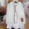 blusa bambula crudo cuello cordón