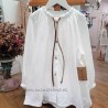 blusa bambula crudo cuello cordón
