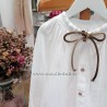 blusa bambula crudo cuello cordón