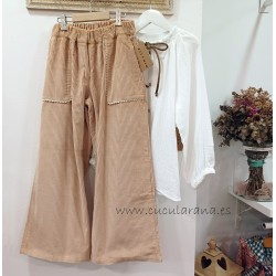 Mia y Lia pantalón pana camel