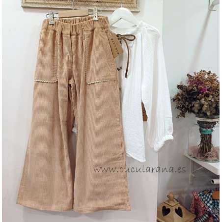 Mia y Lia pantalón pana camel