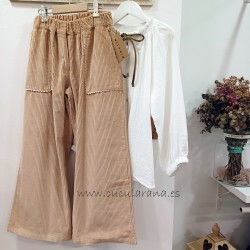 Mia y Lia pantalón pana camel