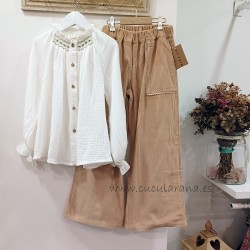 Mia y Lia pantalón pana camel