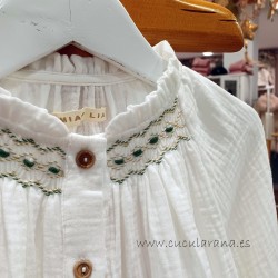 mia y lia blusa bambula blanco cuello