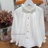 mia y lia blusa bambula blanco cuello