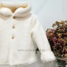 Abrigo punto peluche beige