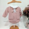 Conjunto bebe rosa tres piezas