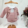 Conjunto bebe rosa tres piezas