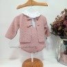 Conjunto bebe rosa tres piezas
