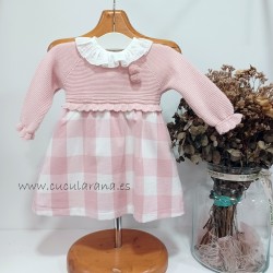 Vestido de  punto rosa de bebe