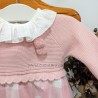 Vestido de  punto rosa de bebe