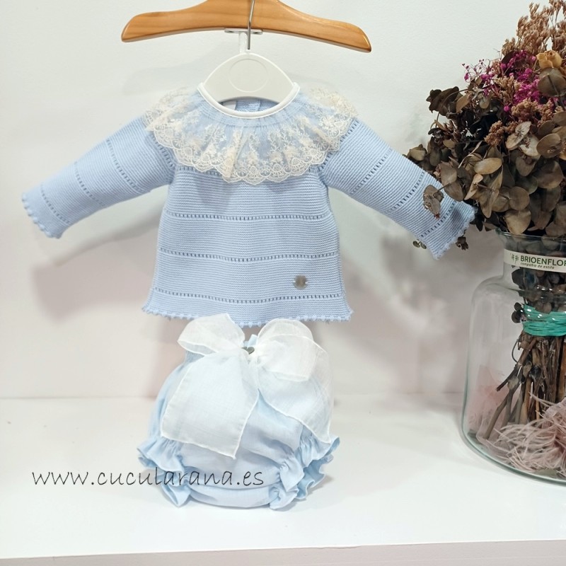 Conjunto bebe lencero azul
