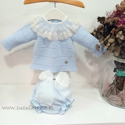 Conjunto bebe lencero azul