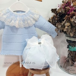 Conjunto bebe lencero azul