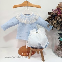Conjunto bebe lencero azul