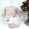 Conjunto bebe lencero rosa
