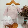 Conjunto bebe lencero rosa