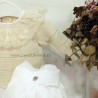 Conjunto bebe lencero crema