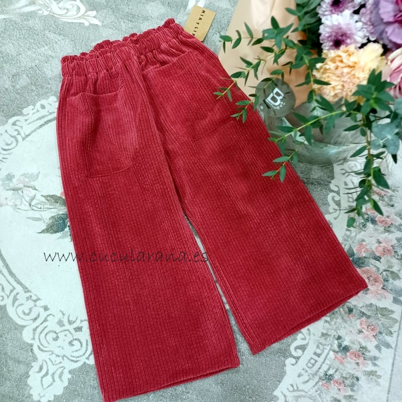 pantalon pana granate mia y lia