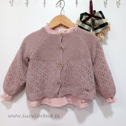 Chauqueta punto bebe rosa nude