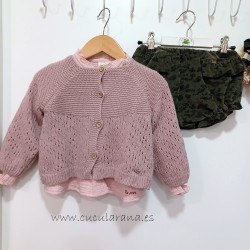 Chauqueta punto bebe rosa nude