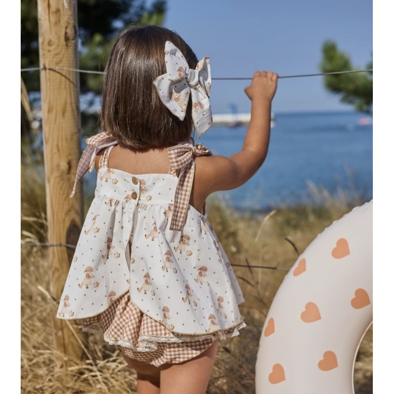 La Martinica blusa muñecas+braga vichy mini