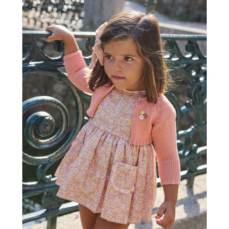 chaqueta corta flores peach de la martinica.