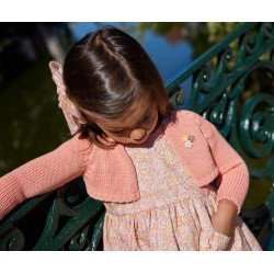 chaqueta corta flores peach de la martinica.