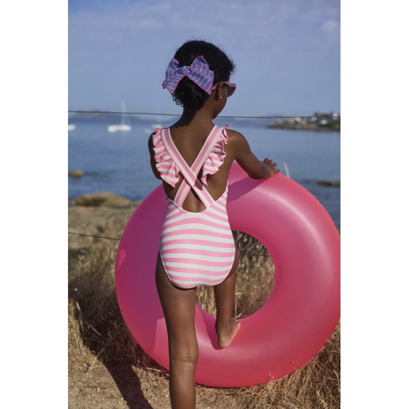 la maritinica bañador niña cruzado pantera rosa