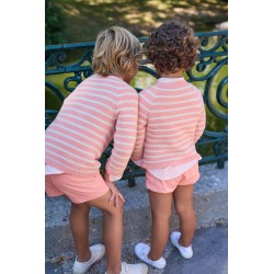 conjunto niño camisa y pantalon corto peach de la martinica