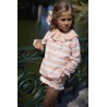 Conjunto sudadera+short niña coral peach